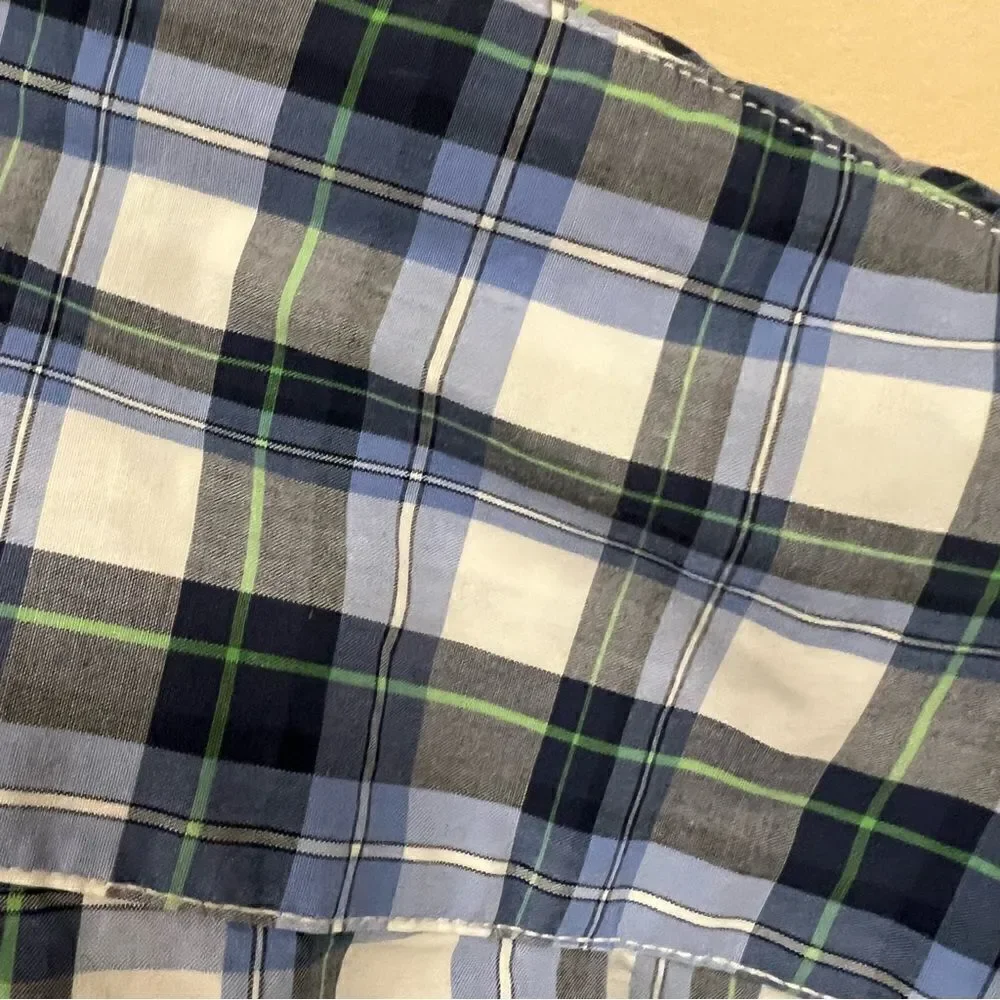 Banana Republic blue plaid button down size L